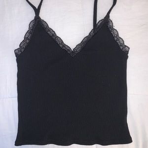 Urban Outfitters Black Lace Trim Tank Top